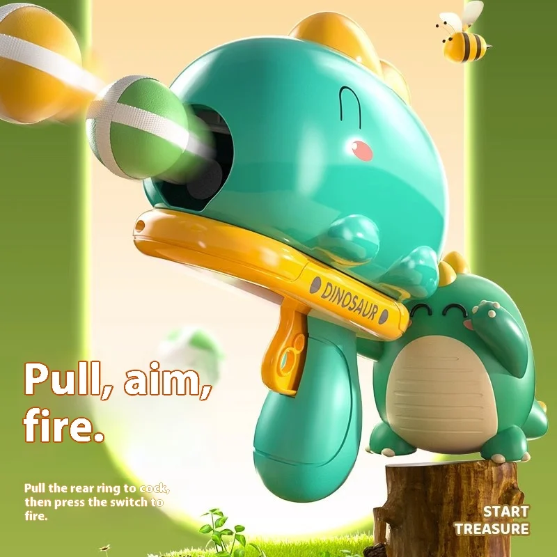 Crianças brinquedo arma pegajosa bola lançador dinossauro macio bala blaster pegajoso alvo tiro conjunto ao ar livre indoor crianças esportes jogo presente