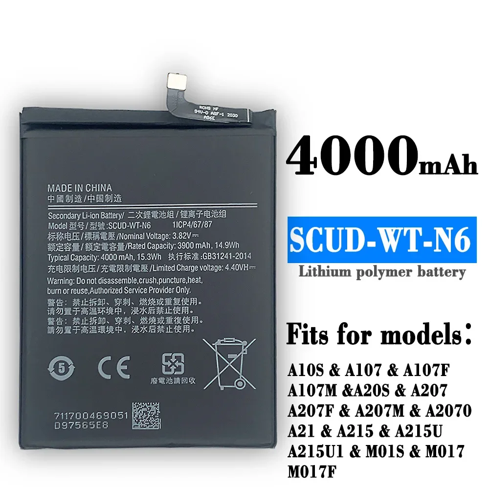 SCUD-WT-N6 New Battery For Samsung Galaxy A20S A10S SM-A2070 A207F-M A107F-DS Honor Holly 2 Plus 4000mAh Lithium Bateria