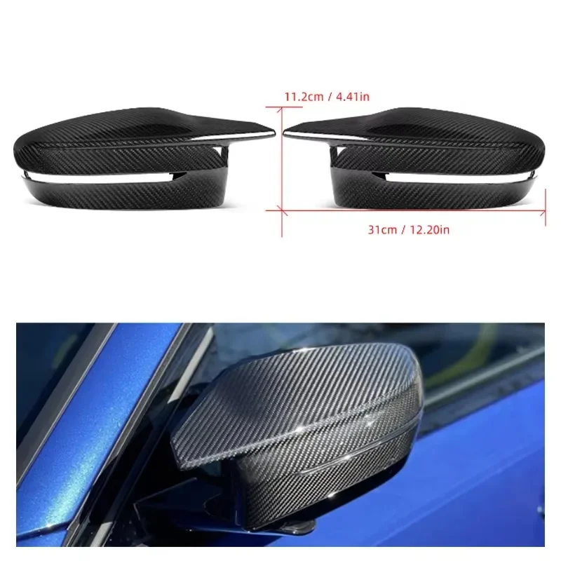 

New! 2PCS For BMW M3 G80 M4 G82 G83 Dry Carbon Fibre Mirror Cover 2021+ Rearview Mirror Housing Casing Replacement Type Body Kit