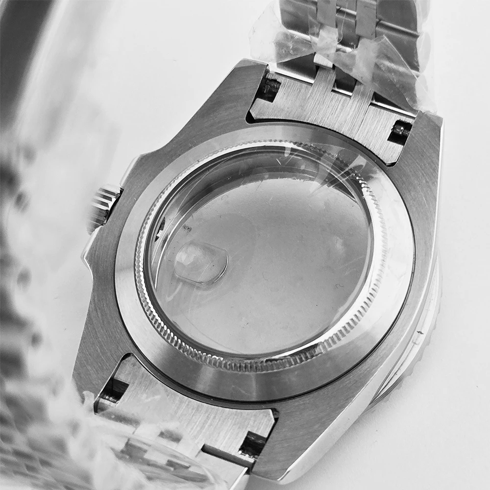 NEITON NH35 40MM SUB GMT Watch Case Solid Bracelet Glide Lock Clasp Fit NH34 NH35 NH36 NH38 Movement Stainless Steel image 5