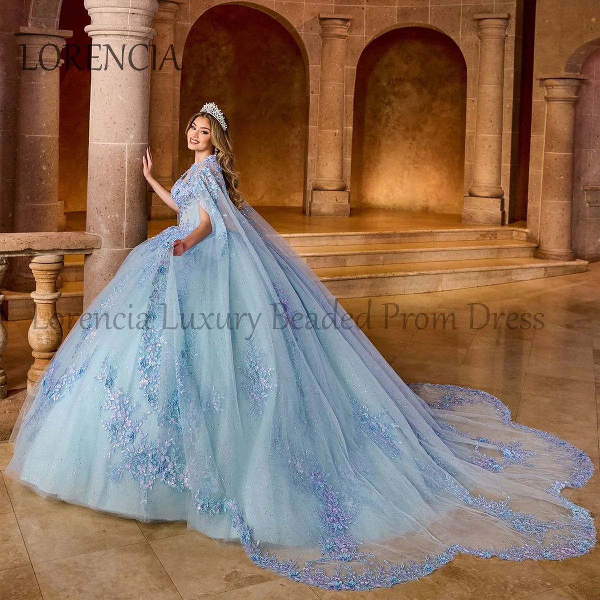 Mexican 2024 Quinceanera Dress Sweet 16 15 Ball Gowns 3D Flower Tulle Appliques Formal Ball Gowns Formal Vestidos De XV Anos