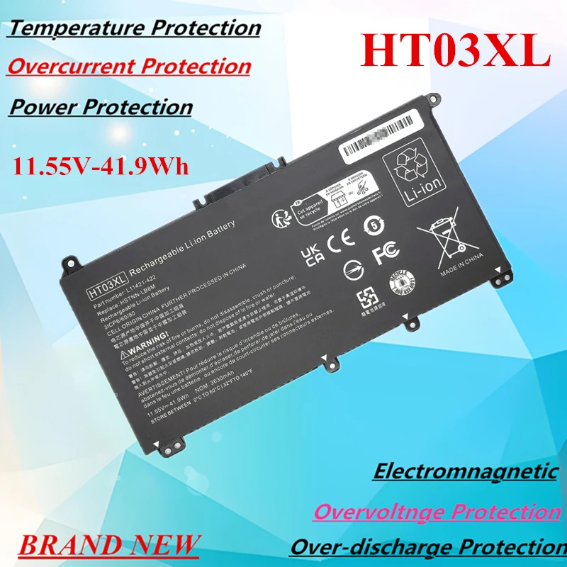New HT03XL Battery For HP Pavilion 14-CF 14-DF 15-CS 15-DY 15-DA 15-DB 15-DW 17-by 17-CA 14-CE 14-DQ 14-DK Series 11.55V