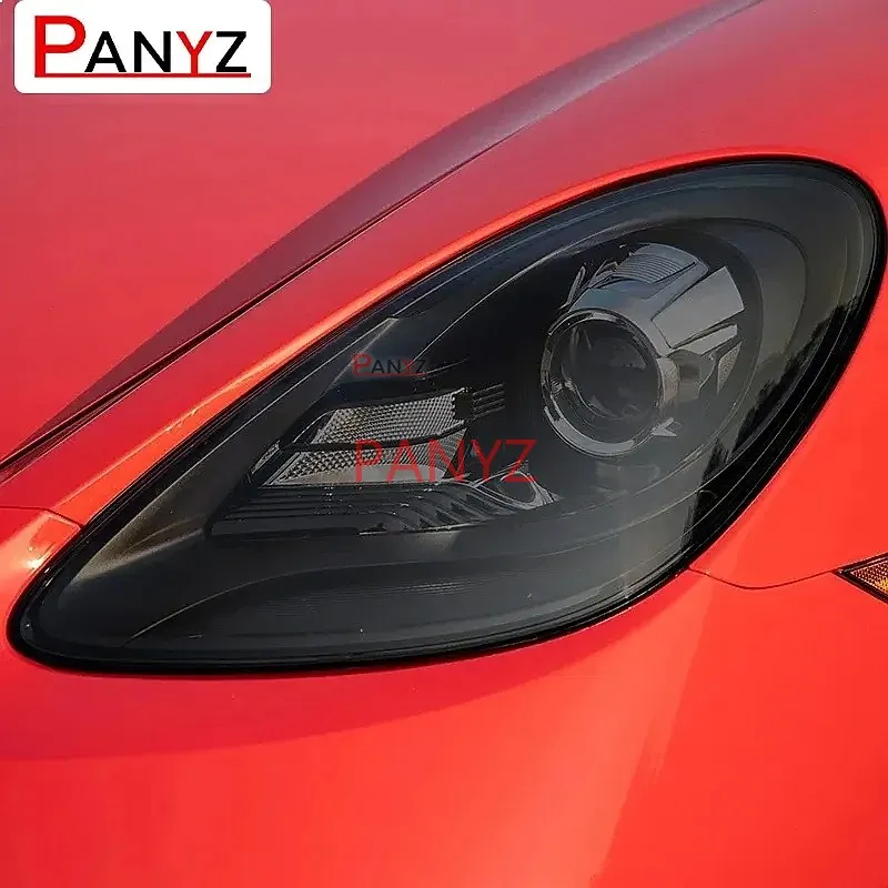 Car Headlight Protective Film Taillight Smoked Black Tint Wrap Vinyl Transparent TPU Sticker For Porsche 718 Boxster Cayman GTS