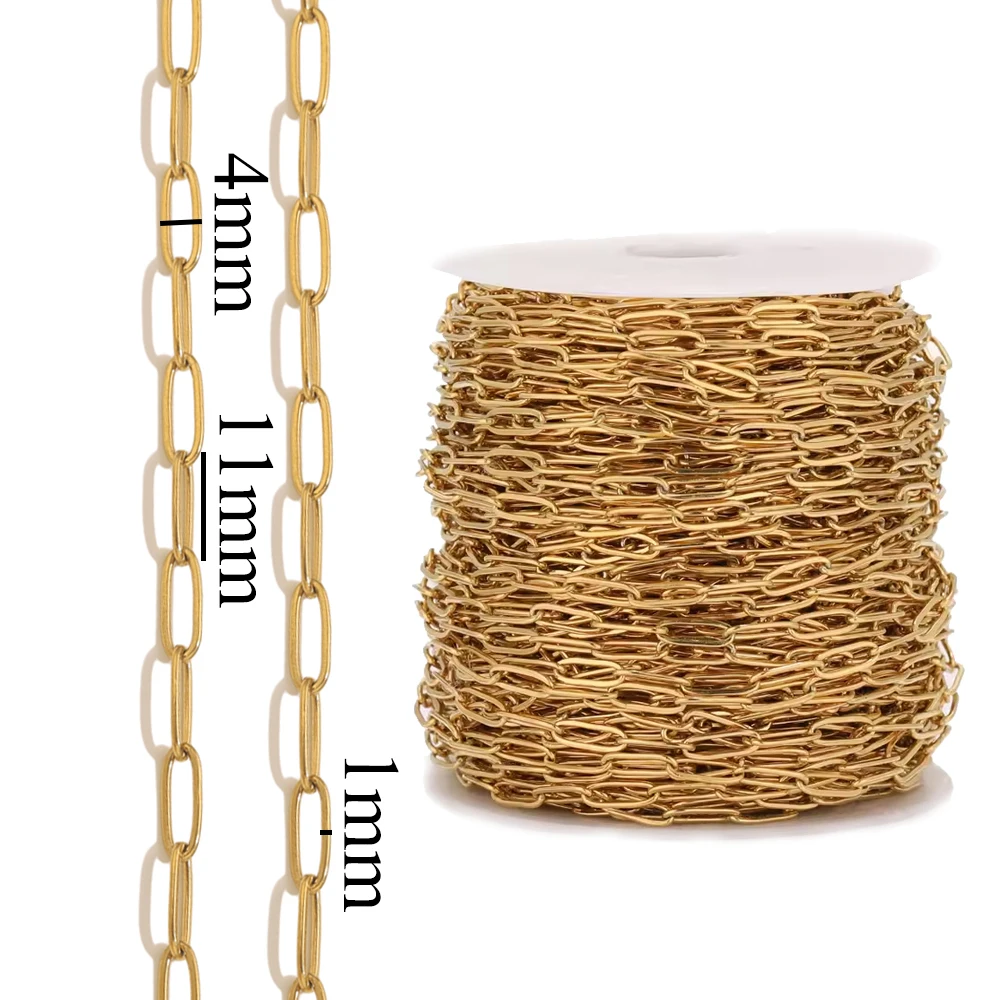 1 Meter Edelstahl Oval Link Kabel Ketten DIY Schmuck Machen Halskette Erkenntnisse Handwerk Armband Fußkettchen Körper Kette Großhandel