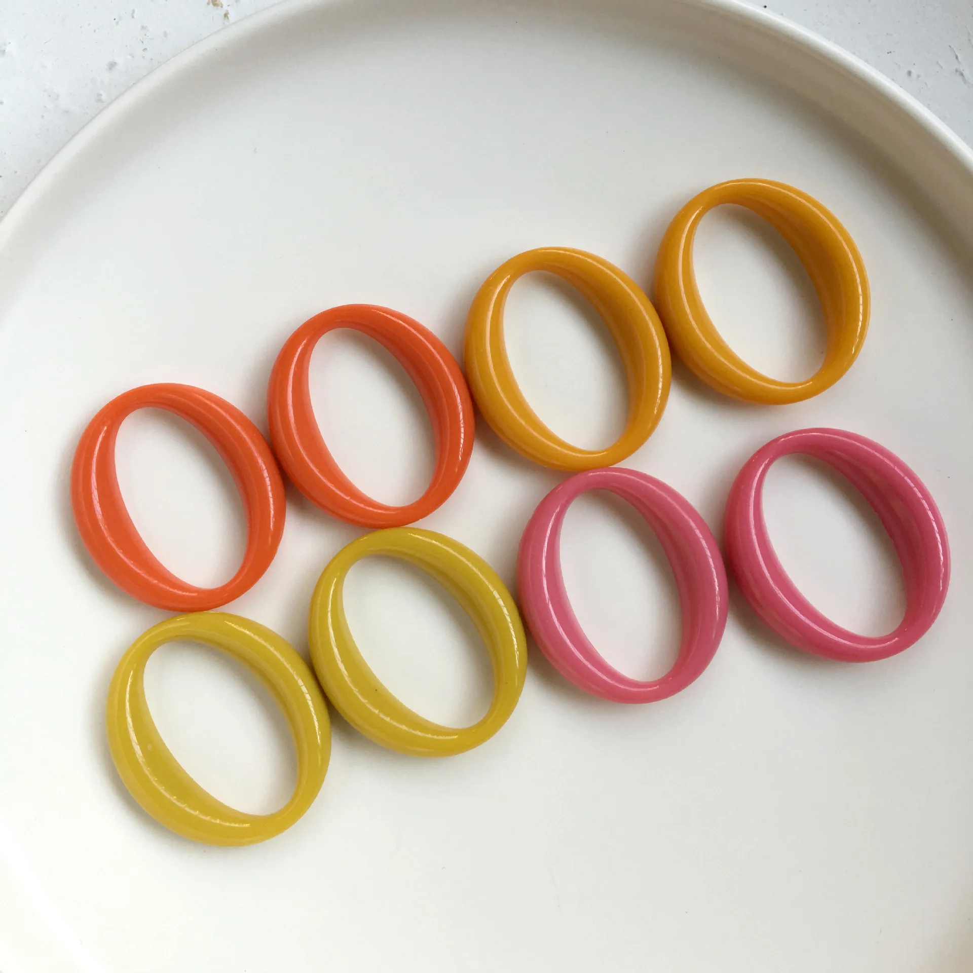 

10pcs Handmade Colorful Acrylic Pendant Charms Hollow Ellipse Necklace Earring Jewelry Pendant Connectors Diy Jewelry Making