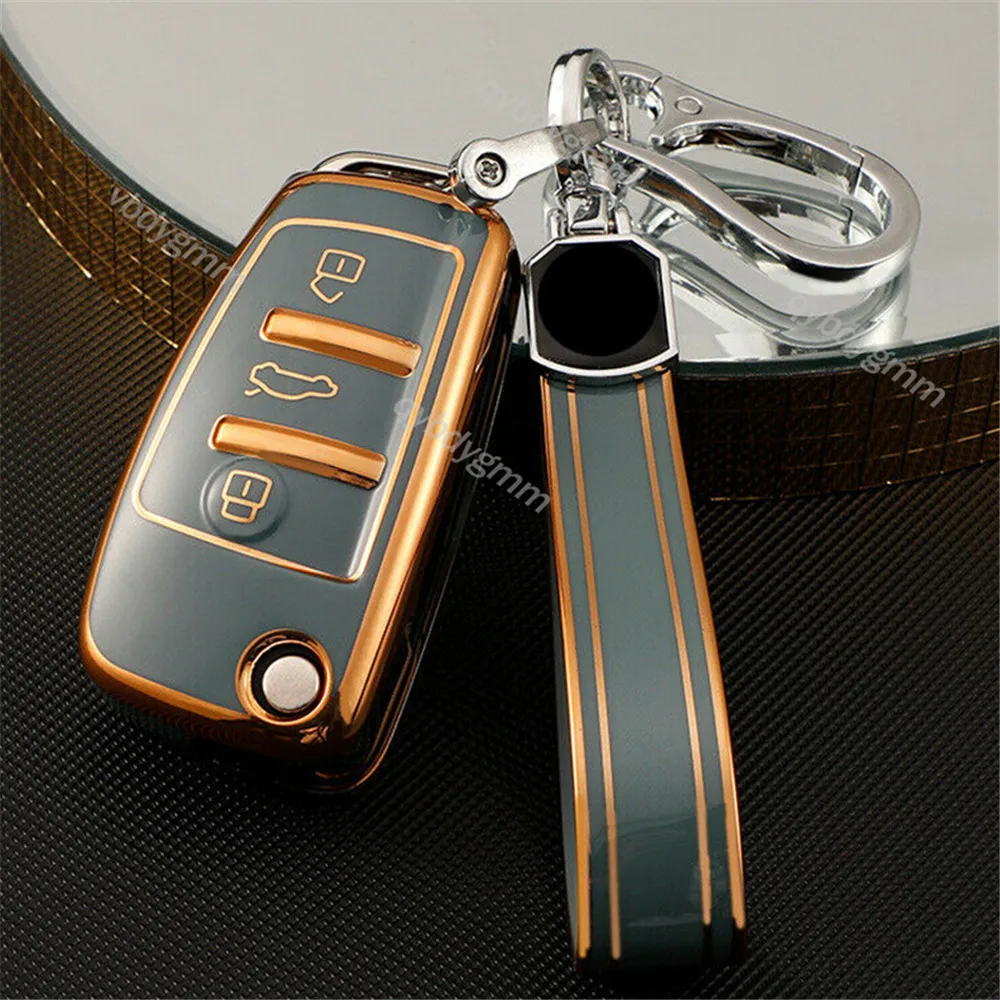 

Car Remote Smart Key Fob Full Sealed TPU Flip Key Case Cover Shell Holder Skin Keychain For Audi A1 A3 Q3 Q7 S1 TT Accessories