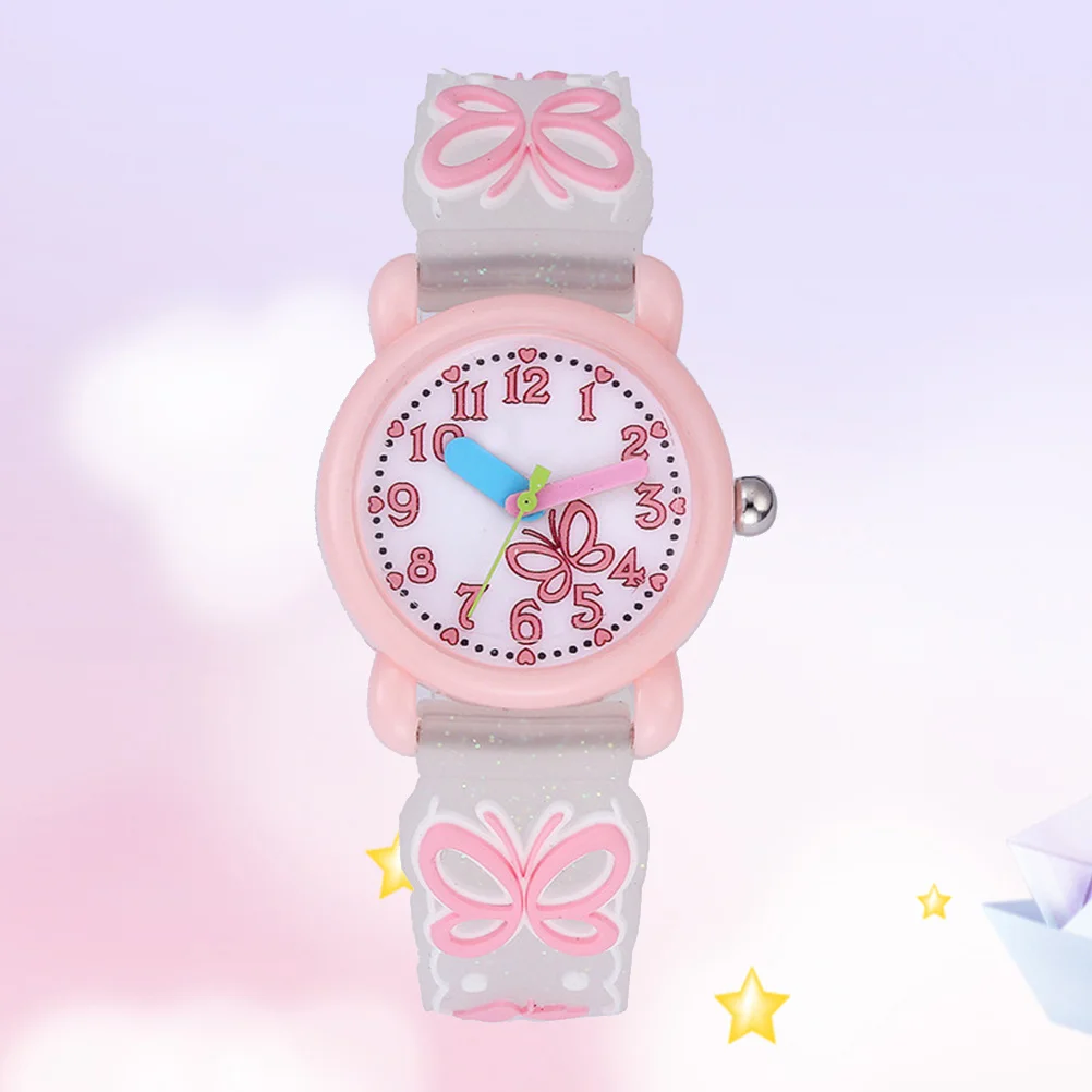 Cartoon Waterproof Watch 3D Design Large Round Window Easy Reading Comfortable Adjustable for White