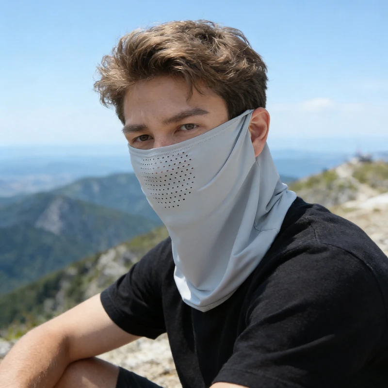

Ice silk sunscreen face mask, summer men's and women's neck covers, fishing thin, breathable sunshade scarf, UV protection