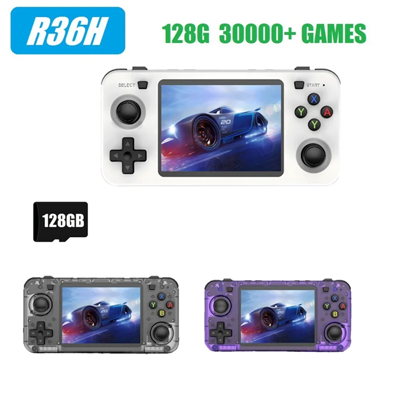 【تسوق الآن】وحدة تحكم ألعاب محمولة R36H ريترو 128G 30000+Games Linux 3.5 بوصة مشغل فيديو جيب محمول كهدية للأطفال #3