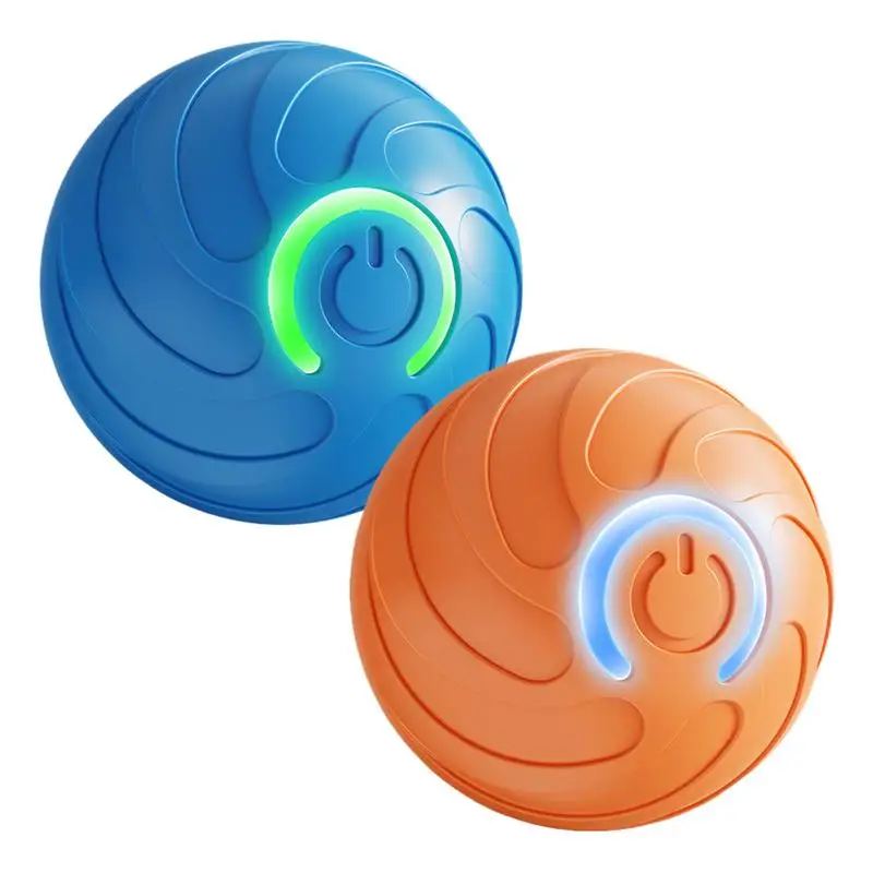 Palla rotolante attiva per cuccioli di animali domestici Palla mobile ricaricabile Giocattoli con palla rotolante automatica con luce a LED adatti per cani gatti