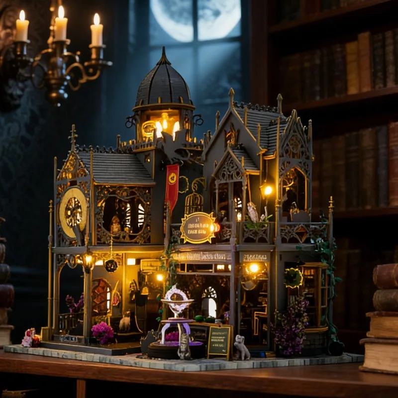 

Деревянная миниатюрная модель для самостоятельной сборки, волшебный замок-конструктор, игрушка-украшение в стиле фэнтези