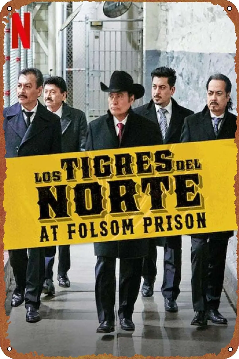 Los Tigres del Norte at Folsom Prison Club Bedroom Office Coffee Bar Wall Art Retro Poster Tin Signs 12X8 Inch