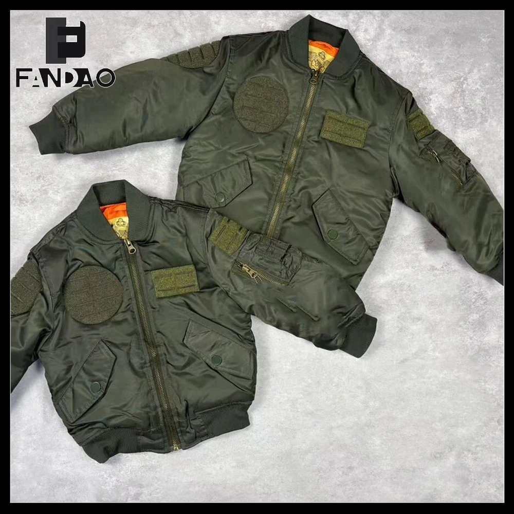

Tactical Children's Jacket Children's Flight Clothes Padded Kids Child Baseball Puffer Coat for Outdoor CS Hunting Shooting