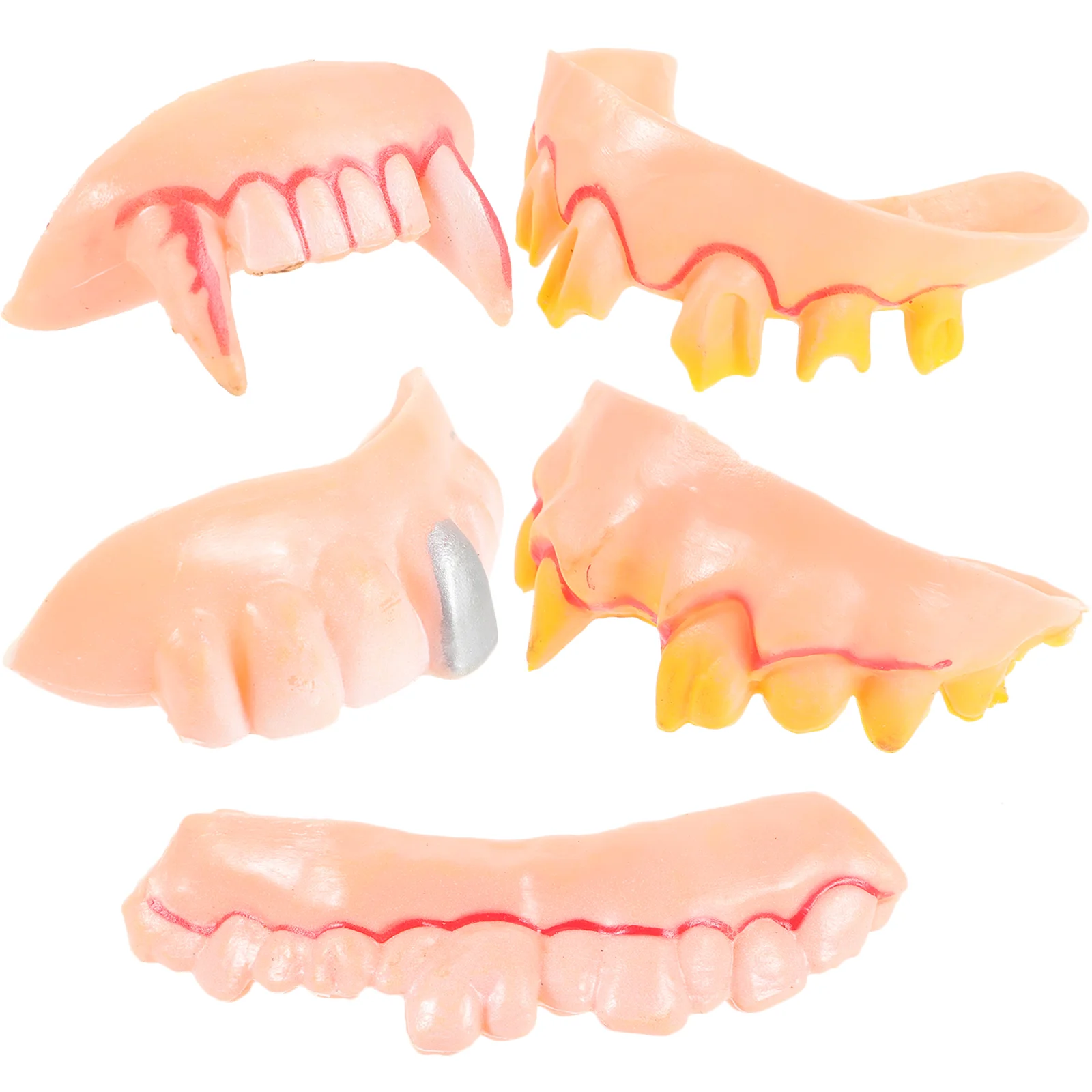 5 Pcs False Teeth Toy for Halloween /Easter Artificial Inflatable Costume Candies