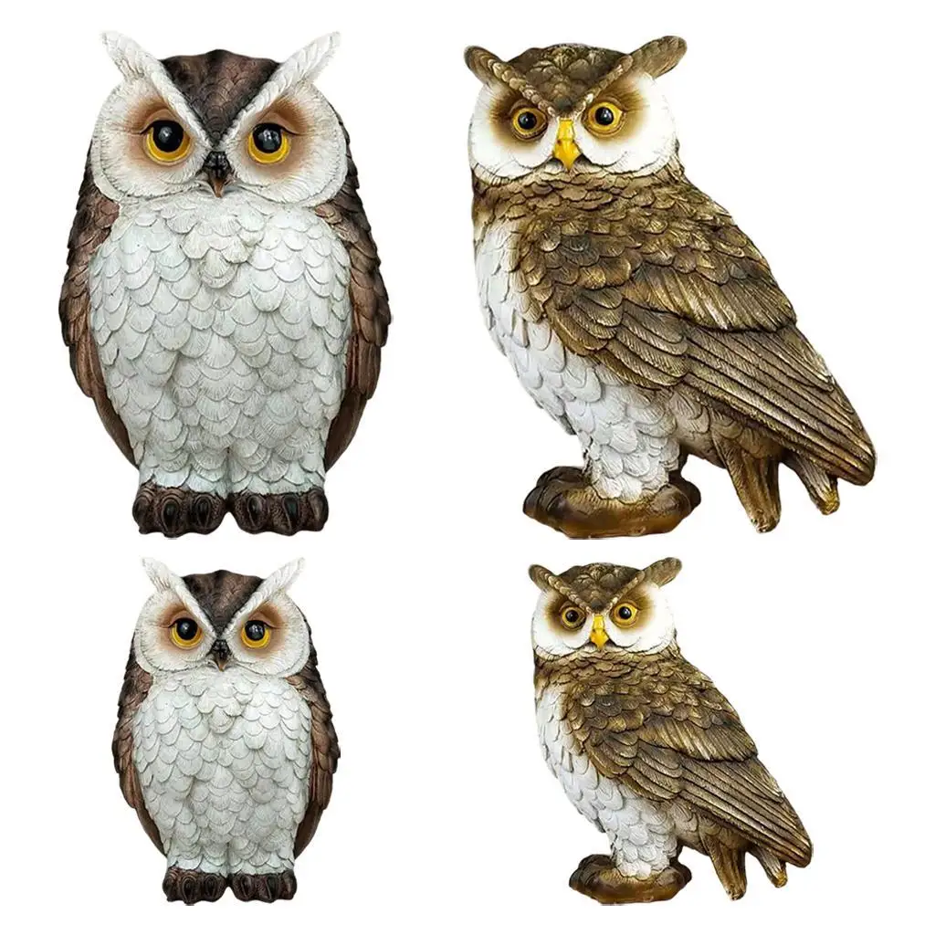 Modern Owl Statue Decoration Store Home Office Desk Shelf Figurine Ornament