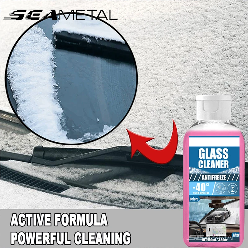 SEAMETAL 100ml Car Windshield Cleaner Glass Water Anti Icing Car Winter Cleaning Liquid Clear Vision for Car Accessories