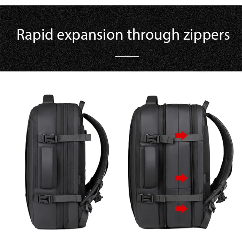 17 inch Laptop Pack Expandable Large-Capacity Business Travel Shoulder Bag Waterproof Classic Carry On Luggage Bag Men Backpack