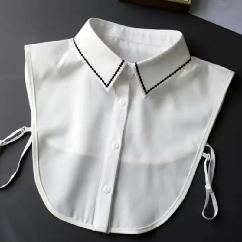 Womens Shirt Fake Collar Classic Blouse Tops Shirt Solid Color Shirt Detachable Collar Female Removable False Fuax Collars