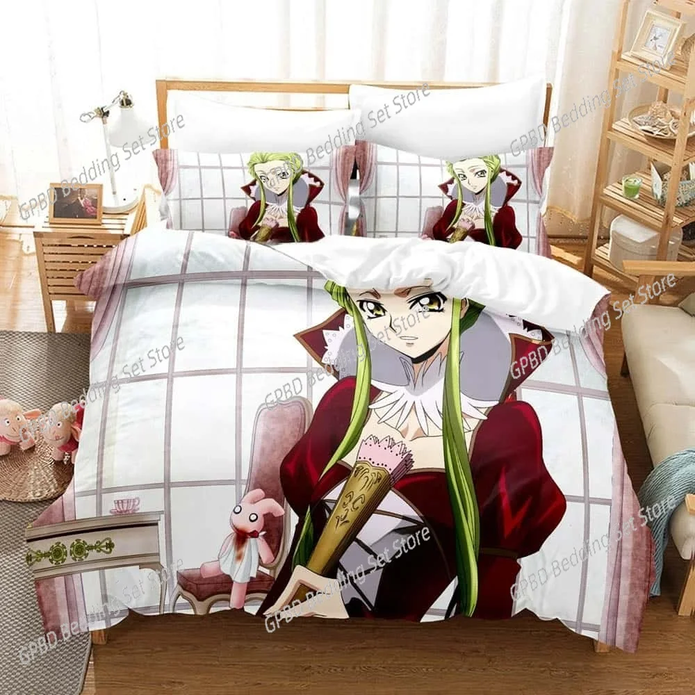 

3d Print Anime Code Geass Comfortable Duvet Quilt Cover Pillowcase Bedding Set Children Bedroom Decoration Home Textile