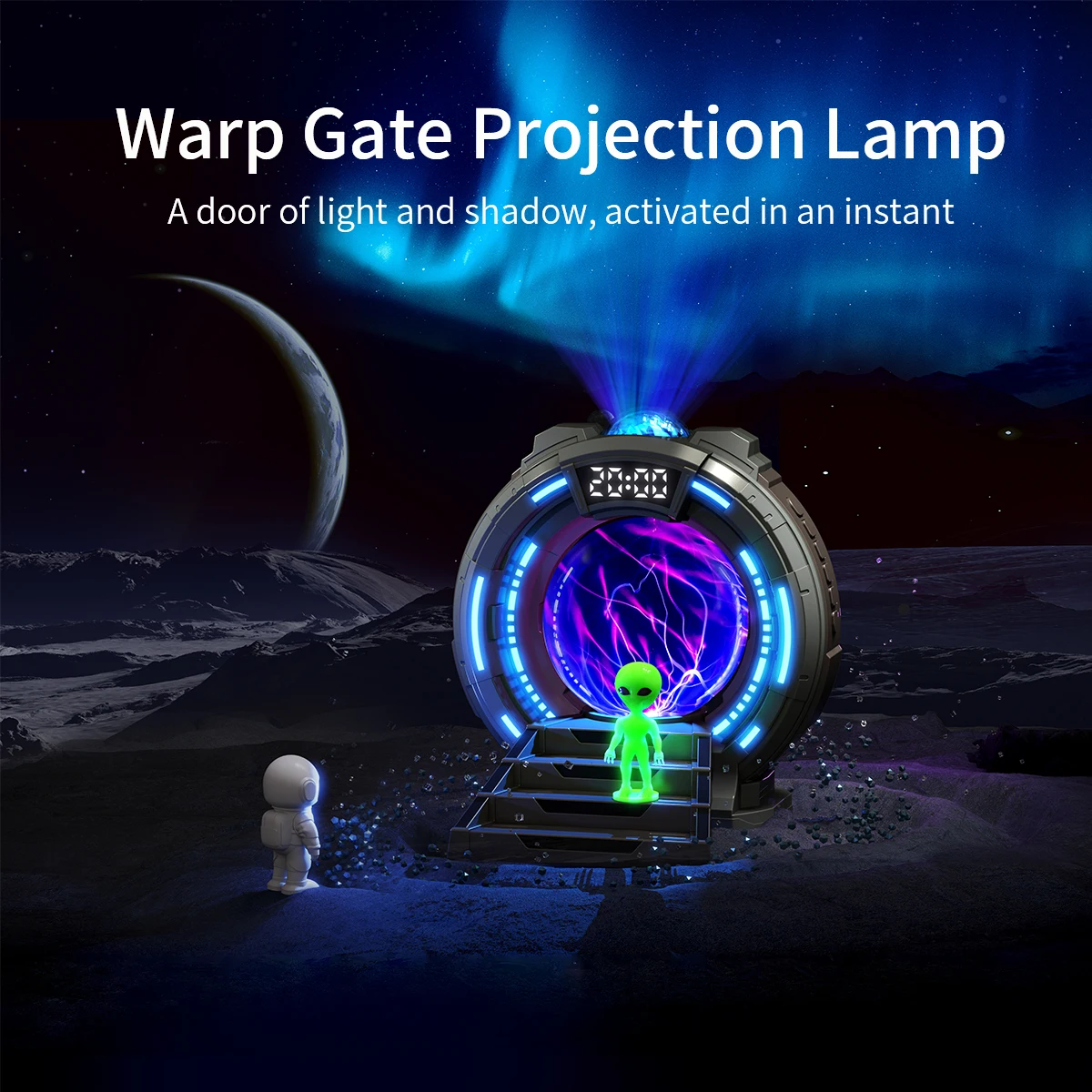 Stargate Bionic Alien Mood Night Light Galaxy Starry Projector Lamp with with Timer & Bluetooth Speaker for Home Decor Kid Gifts