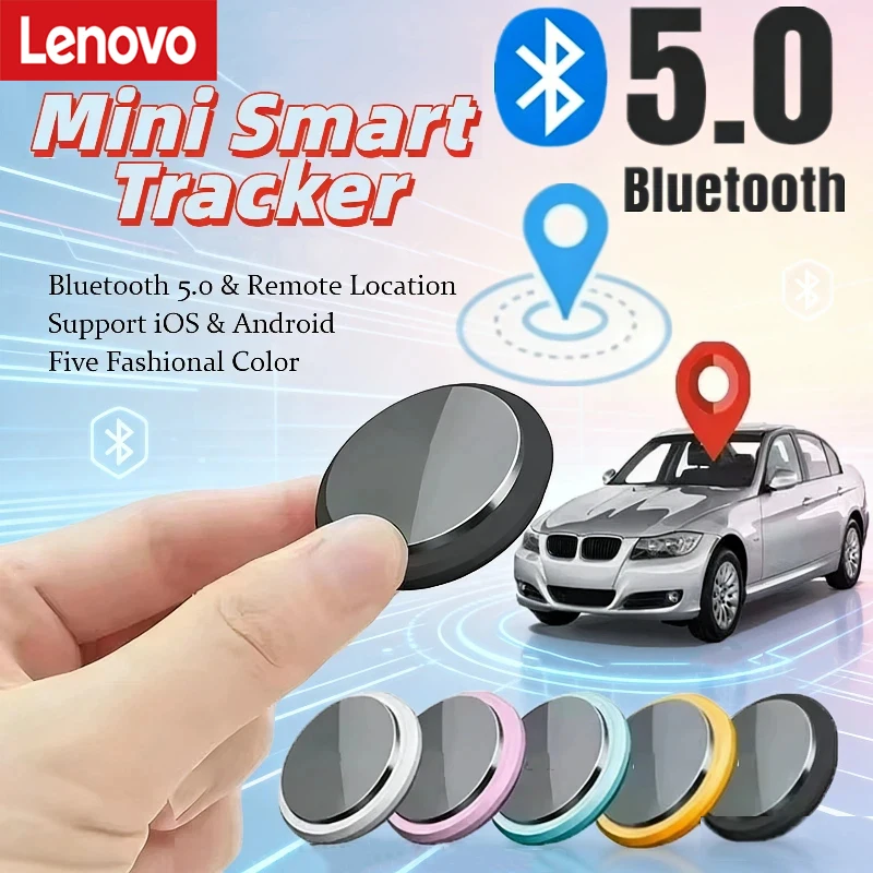 Lenovo Mini GPS Tracker Bluetooth 5.0 Elderly Kids Pet Wallet Tracking Smart Finder Locator Car Locator For IOS Android New