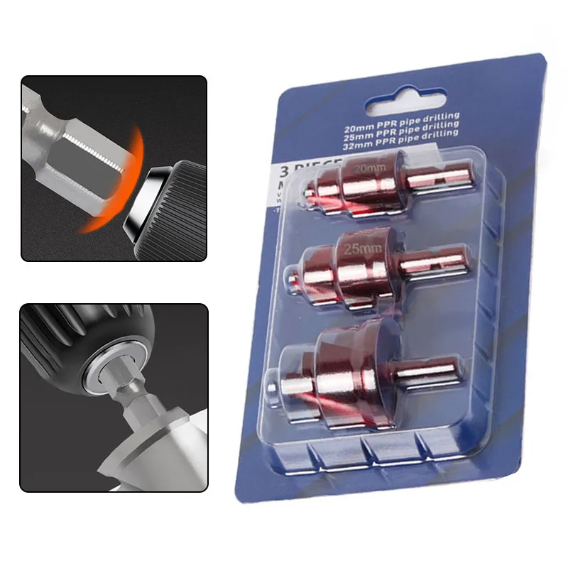 

3PCS Threeblade Lifting Drill PPR Water Pipe Repair Repair Drill Bit Hole Opener For Power Tools Drill Bits Accessory In Stock