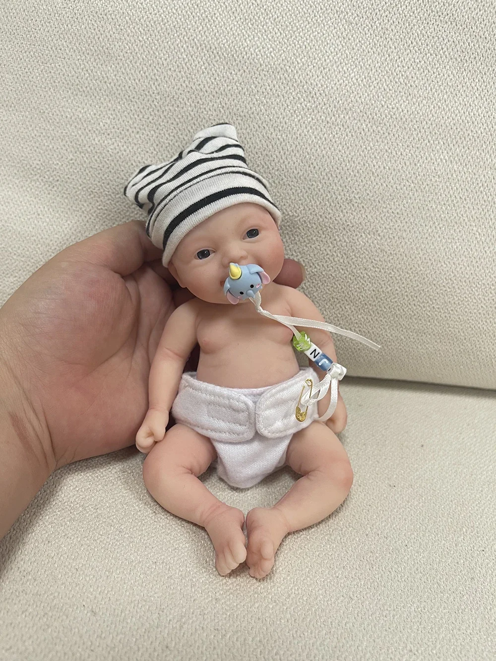 

7" Micro Preemie Full Body Silicone Smile Baby Doll Boy "Noah" Lifelike Mini Reborn Doll Surprice Children Anti-Stress