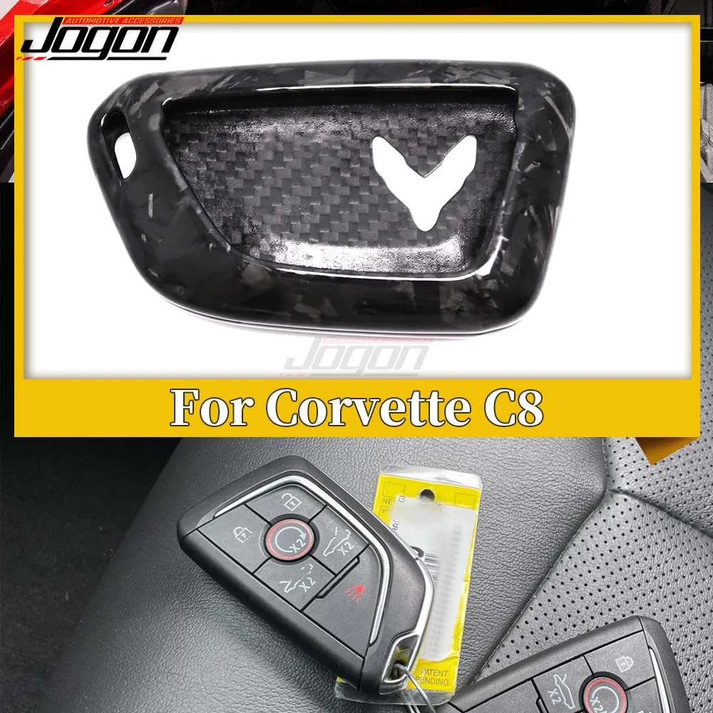 

For Corvette C8 Stingray Coupe Convertible Z06 Z51 Car Smart Key Case Key Fob Remote Entry Cover Accessories Forged Carbon Fiber