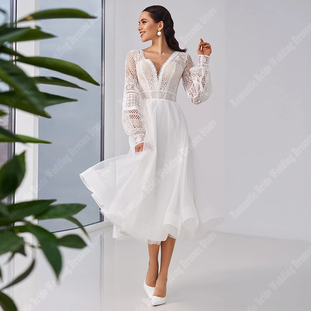 Elegante Witte V-Hals Trouwjurken Voor Vrouwen Elegante Chiffon Bruidsjurken Op Maat Gemaakte Bruidsmeisjeskleding Vestidos De Novias 2024