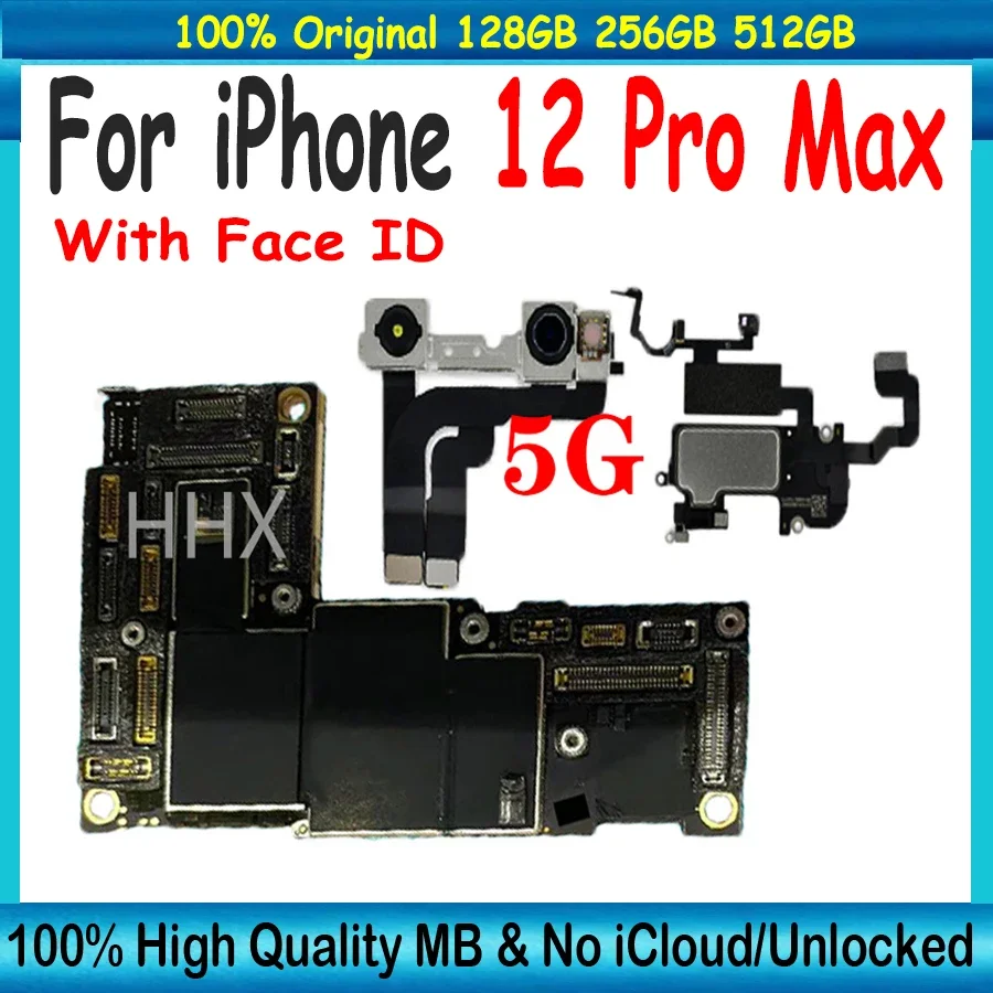 For iPhone 12 Pro Max Motherboard With Face ID Full Chips
