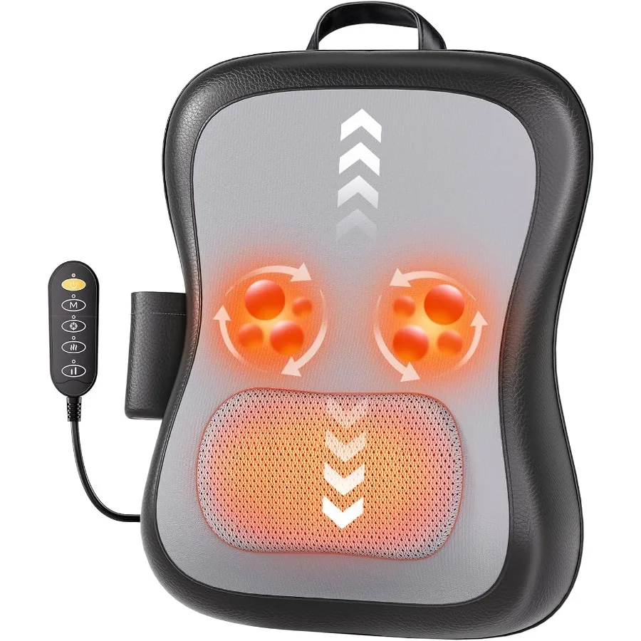 

Shiatsu Back and Neck Massager for Pain Relief Deep Tissue Up and Down Rolling Back Massager with Heat 3D Kneading Massage for