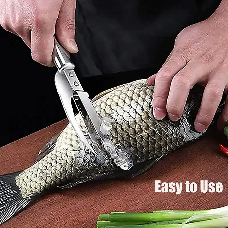 Stainless Steel 3 In 1 Fish Scale Knife Cut/Scrape/Dig Maw Knife Scale Scraper Sawtooth Peelers Scraping Boning Filleting