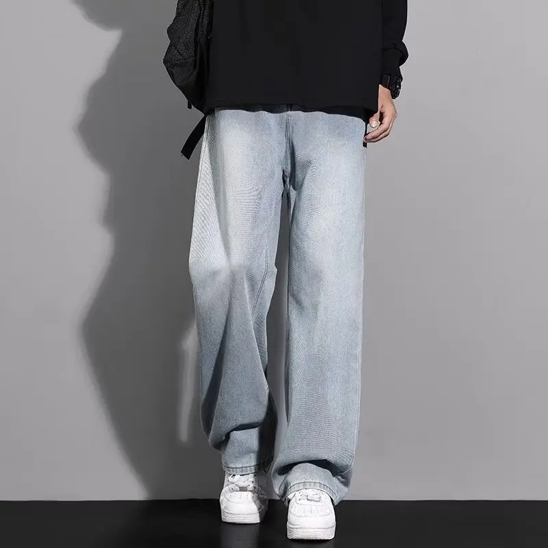 سروال رعاة البقر بنفس النمط للرجال والنساء، كلاسيكي متدرج اللون، زوجين الشباب في الفصول الأربعة، أنبوب مستقيم أمريكي قديم