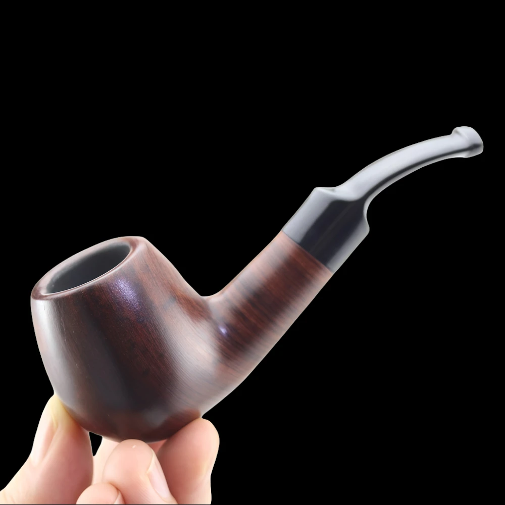 Flame Lover Natural Red Wood Rosewood Handmade Smoking Pipe With 9mm Filters Wooden Cigarette Accessory For Men Gift XHD101