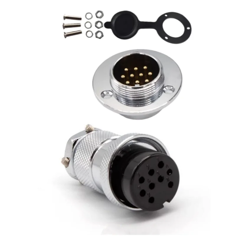 GX25 DF25M Aviation plug 2 3 4 5 6 7 8 9 10 12 Core/Pin Female Socket Flange Male Connector Electrical Panel Aviation Connector