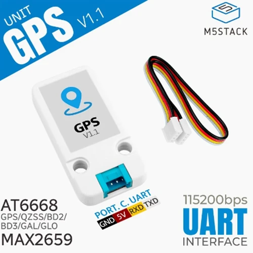 M5Stack GPS 유닛 v1.1 고정밀 GPS 포지셔닝 유닛, GNSS 신호 수신, AT6668