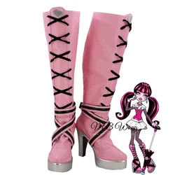 Anime Monster High Draculaura Cosplay scarpe stivali rosa stivale lungo Laura gioco di ruolo uniforme Halloween Carnival Party Outfit puntelli