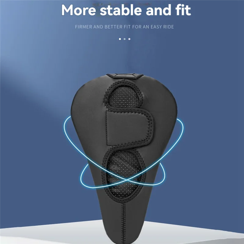 

A37Q-Bicycle Saddle Cover PU Breathable Rebound Silicone Foam Bike Seat Cover Mountain Bike Seat Cushion Bike Accessories