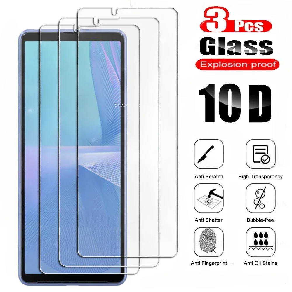 3PCS For Sony Xperia 1 IV 10 III Lite 5 V  Xperia1 II  Xperia 5 Xperia 10 IV Tempered Glass Protector Screen Cover Film