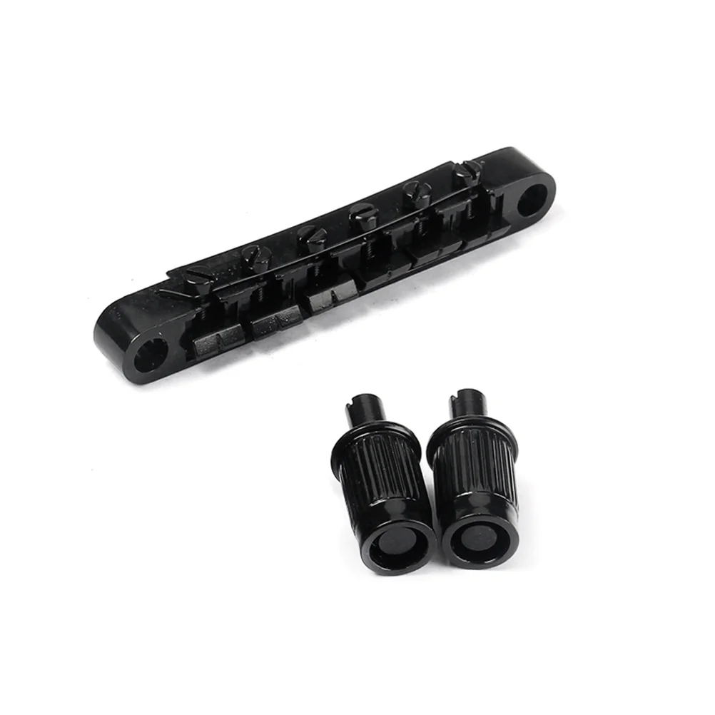

Wraparound Electric Guitar Bridge Saddle Tailpiece Combo Black Replacement Parts High Gloss Chrome Finish Guitar Bridge