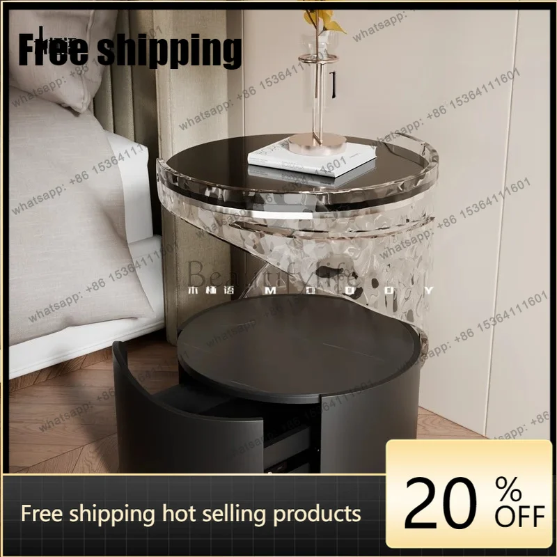 Best Sellers New Art Bedside Table Acrylic Light Luxury Storage Villa High-end Fashion New Exquisite