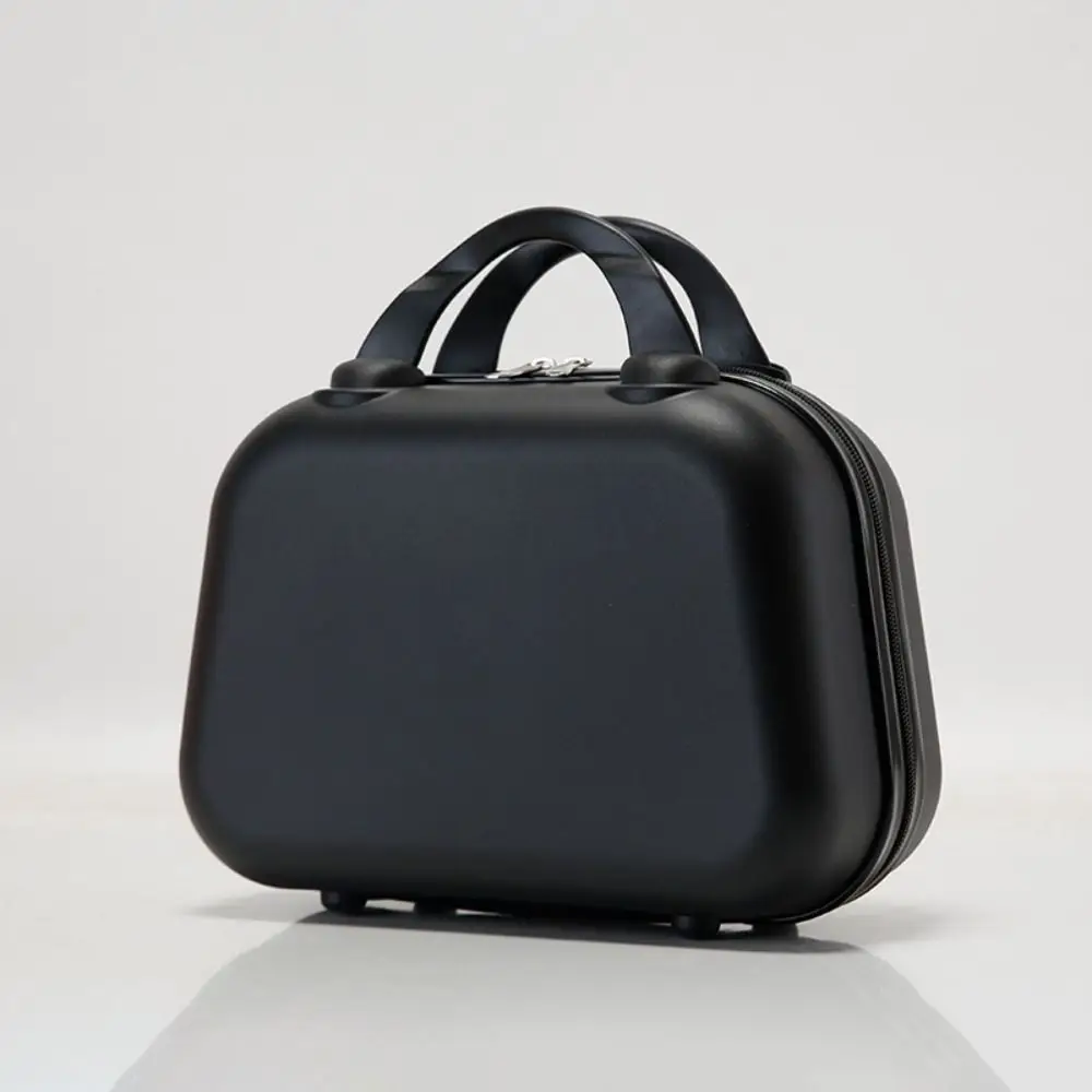 Boîte de toilette de rangement, valise de couleur unie, boîte carrée à fermeture éclair, étuis à cosmétiques de 14 pouces, trousse de maquillage Portable de grande capacité pour femmes