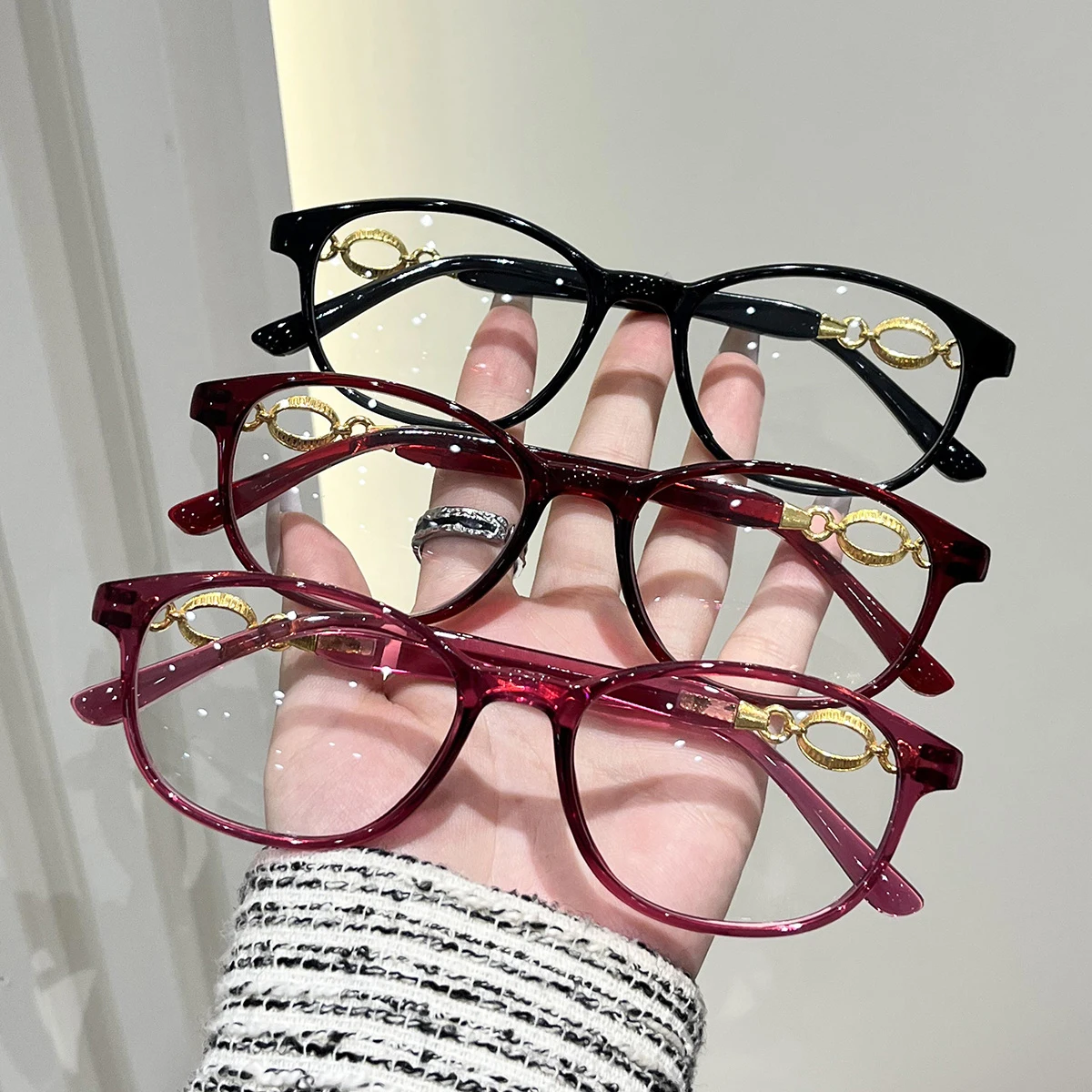 Fashion Women's Auto Focus Reading Glasses High Quality Presbyopia Eyeglasses Anti Blue Light Reader Farsighted L4