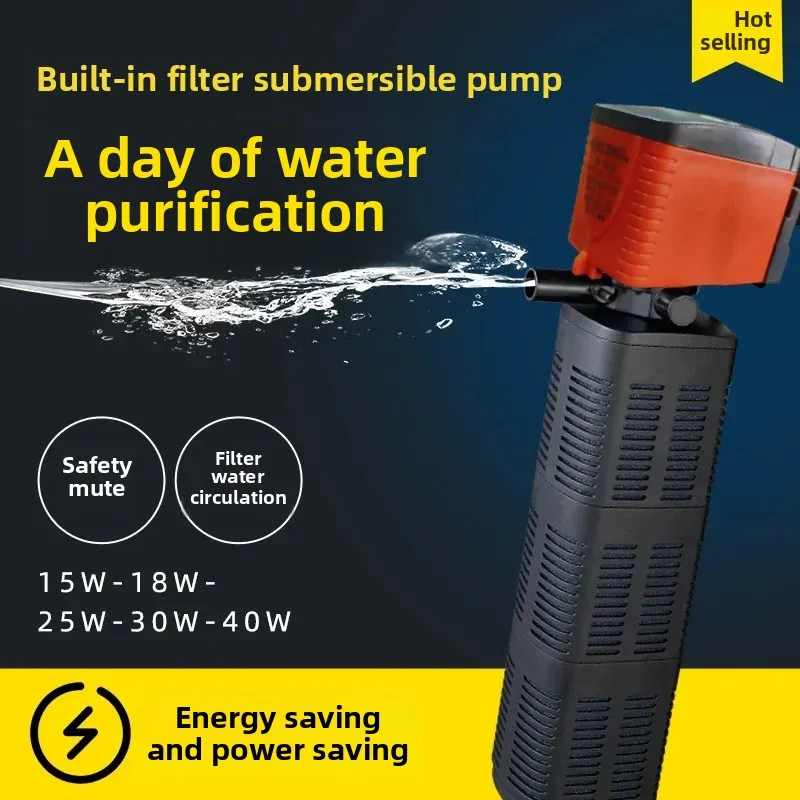 

Xilong-F080 Submersible Pump for Fish Tank, Built-in Filtration Aquarium, 3 in 1