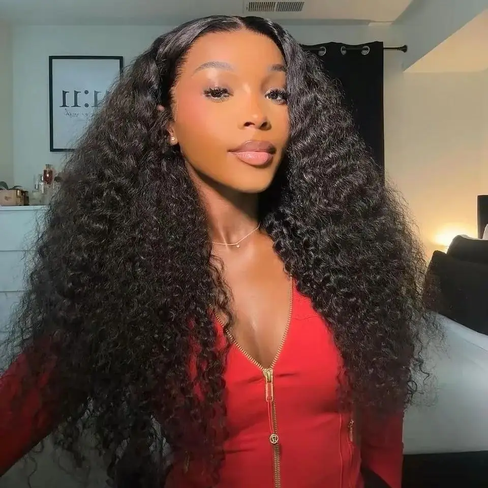 

30 Inch HD 13x6 Deep Wave Lace Frontal Wigs Brazilian 13x4 Water Wave Curly Lace Front Human Hair Wigs For Women 200 Density