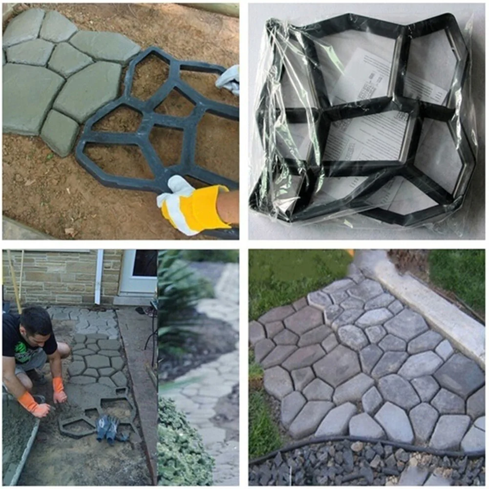 7 stylów DIY Garden Yard Paving Mold Walkway Mold Pathway Pavement Mold Path Walk Maker Beton Stepping Cegła Stone Road Mold