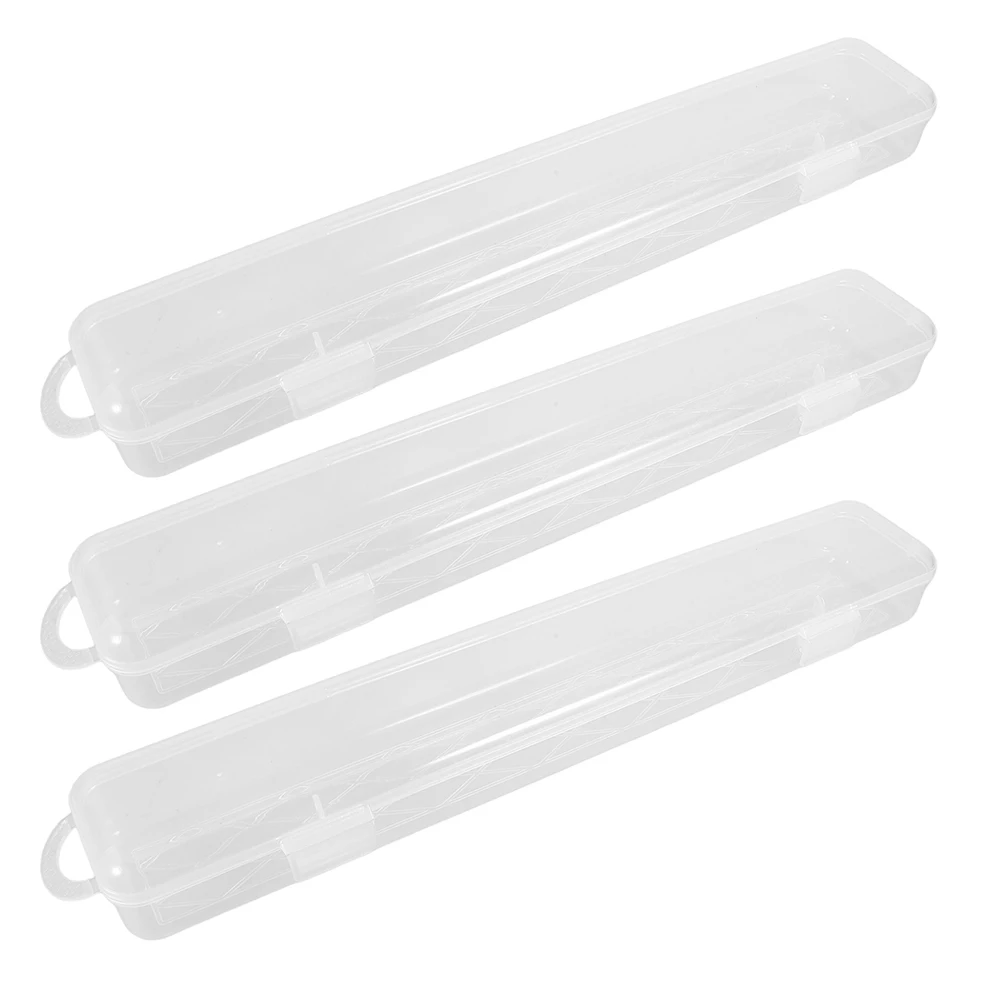 

3Pcs Transparent Watercolor Brush Storage Box Portable Organizer for Art Supplies Paint Tools Pen Display Case