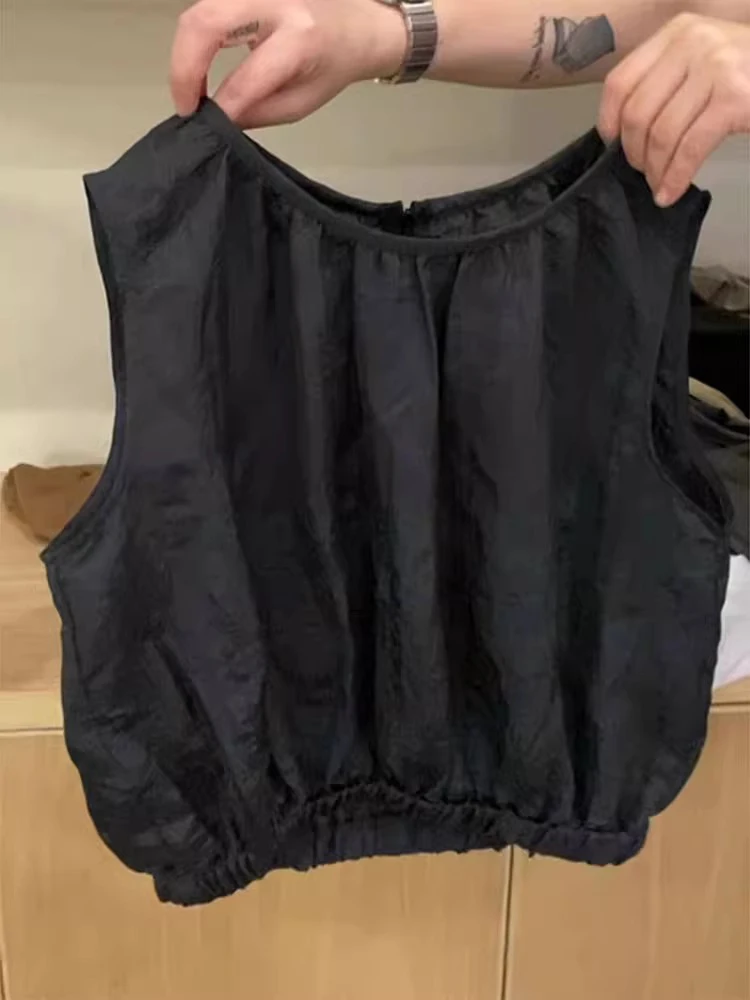 

Свободный крой, круглый жилет Ne Svel, женский повседневный топ, универсальный летний топ 2025, прямой крой, без бренда, большие размеры irt