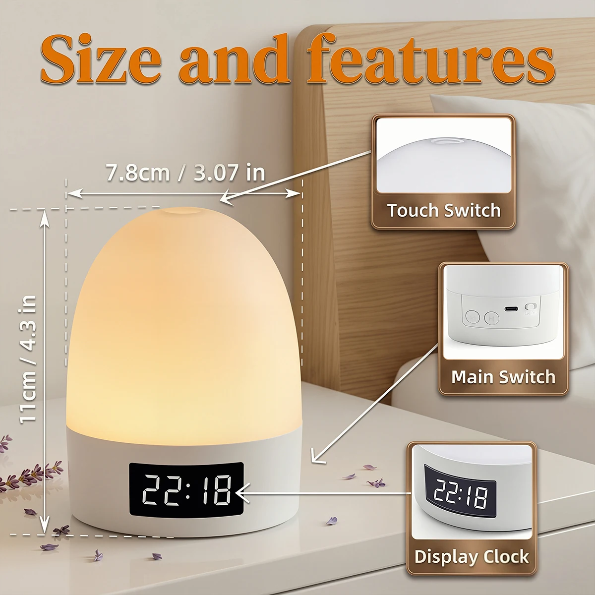 Touch Night Light Rechargeable 3 Color Wireless Baby's Room Bedside Lamp USB LED Night Light Ambient Soft Light For Kids Gift