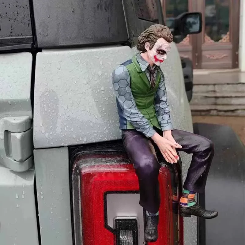 Marvel Car Decoration Roof Clown Heath Ledger Sitting Figure Car Doll Car Rear Roof Decoration Pendant